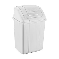 PAPELERA PLASTICO 10LTS  BLANCO. 19x24x37CM