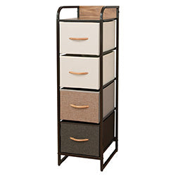 MUEBLE 4 CESTOS TELA ESTRUCTURA ACERO 31X29X99CM