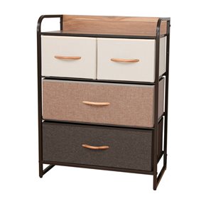 MUEBLE 4 CESTOS TELA ESTRUCTURA ACERO 58X29X78.5CM