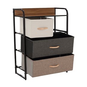 MUEBLE 4 CESTOS TELA ESTRUCTURA ACERO 58X29X78.5CM