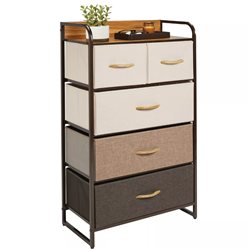 MUEBLE 5 CESTOS TELA ESTRUCTURA ACERO 58X29X99CM