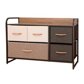 MUEBLE 5 CESTOS TELA ESTRUCTURA ACERO 87.5X29X58CM