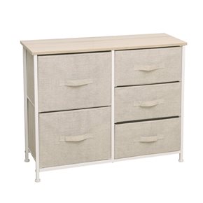 MUEBLE 5 CESTOS TELA ESTRUCTURA ACERO 85X30X70CM