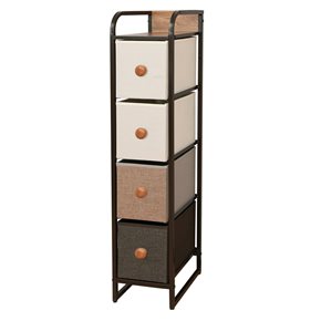 MUEBLE 4 CESTOS TELA ESTRUCTURA ACERO 20X47X84CM