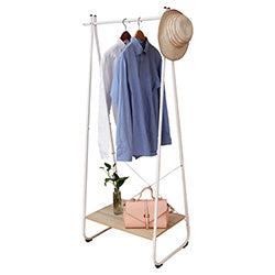 PERCHERO ACERO C/ ESTANTE MADERA 82X43X165CM