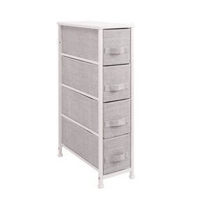 MUEBLE 4 CESTOS TELA ESTRUCTURA ACERO GRIS. 20X48X75.5CM