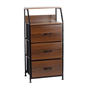 MUEBLE 3 CAJONES CON ESTANTE 44x29x92CM MADERA