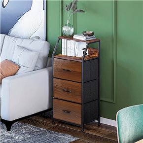 MUEBLE 3 CAJONES CON ESTANTE 44x29x92CM MADERA