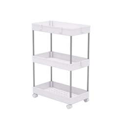 CARRITO MULTIUSO PLASTICO/ACERO 40x22x60CM BLANCO