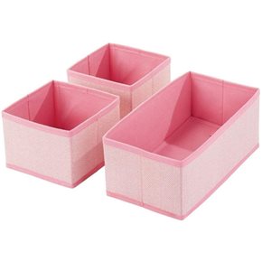 SET 3 ORGANIZADOR TELA 28x14x11/14x14x11CM ROSA