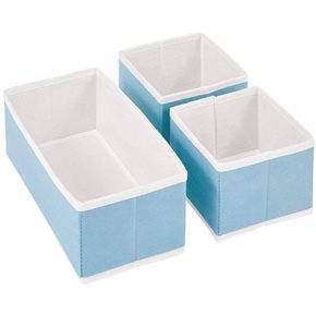 SET 3 ORGANIZADOR TELA 28x14x11/14x14x11CM CELESTE