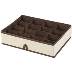 ORGANIZADOR CON DIVISIONES TELA 35x27x9CM BEIGE