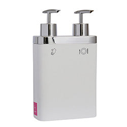 DISPENSADOR C/ DIVISION JABON/DETER BLANCO. 13X6X22