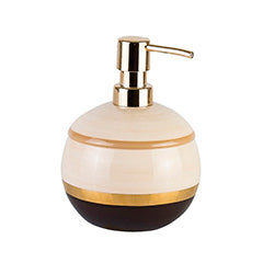 DISPENSADOR DE JABON 800ML CERAMICA BEIGE/NEGRO