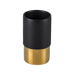 PORTACEPILLOS MATILDA CERAMICA NEGRO/DORADO