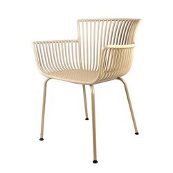 SILLA MIAMI POLIPROPILENO/METAL 56x59x80CM BEIGE