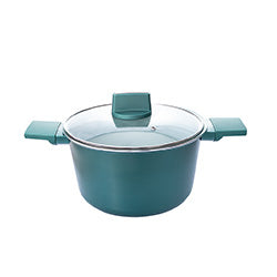 OLLA C/TAPA ALUMINIO INDUCCION  5.8L VERDE. 28x15CM