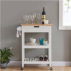 MESA SERVICIO MADERA 2 EST 1 CAJ 64X39X85CM BLANCO