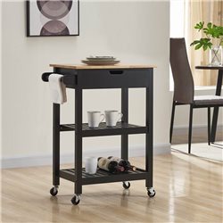 MESA SERVICIO MADERA 2 EST 1 CAJ 64X39X85CM NEGRO
