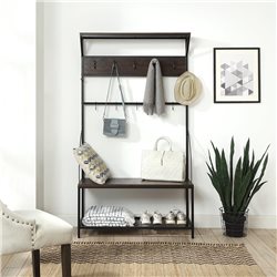 PERCHERO C/ESTANTES Y ZAPATERA METAL 99X40X181CM