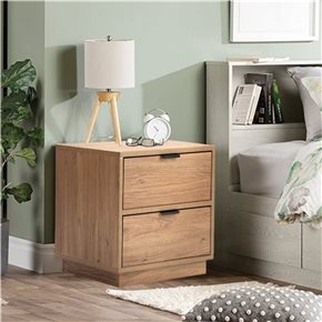 MESA DE LUZ 2 CAJONES MDF 45x40x41CM MIEL