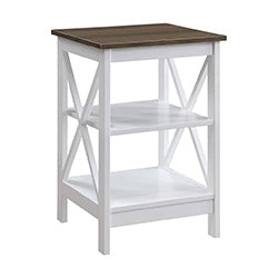 MESA AUXILIAR MDF/MELAMINA 40x40x60CM MARRON/BLANC