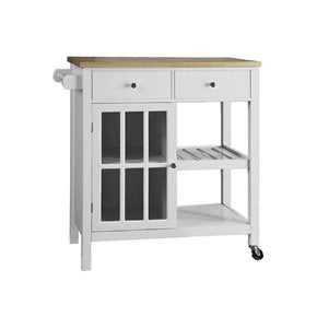 MESA SERVICIO 2 CAJ 2 EST MADERA 85X43X89CM BLANCO