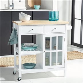 MESA SERVICIO 2 CAJ 2 EST MADERA 85X43X89CM BLANCO