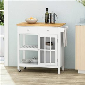 MESA SERVICIO 2 CAJ 2 EST MADERA 85X43X89CM BLANCO