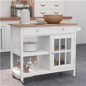 MESA SERVICIO 2 CAJ 2 EST MADERA 85X43X89CM BLANCO