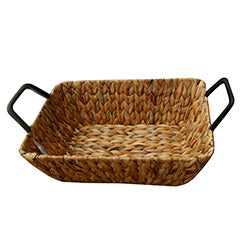 CANASTA RECTANGULAR C/ASAS  JACINTO AGUA. 36X26X12CM