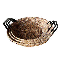 SET 3 CANASTAS RED. C/ASAS 45/40/35CM JACINTO AGUA