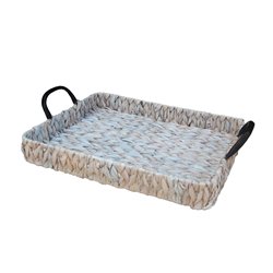 BANDEJA RECT C/ASAS 40X30X5CM JACINTO DE AGUA BCO