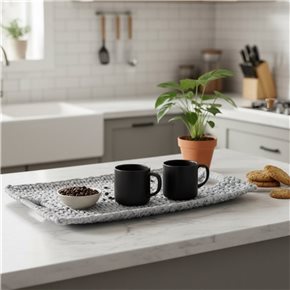 BANDEJA RECT. 52X29X5CM JACINTO DE AGUA BLANCO