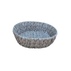 PANERA OVAL 29X24X8CM JACINTO DE AGUA BLANCO