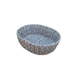 PANERA OVAL 29X24X8CM JACINTO DE AGUA BLANCO