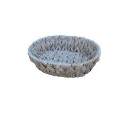 PANERA OVAL 23X19X7CM JACINTO DE AGUA BLANCO
