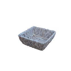PANERA CUADRADA 20X20X7CM JACINTO DE AGUA BLANCO