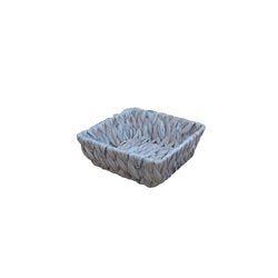 PANERA CUADRADA 17X17X8CM JACINTO DE AGUA BLANCO