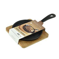 MINI SARTEN D13CM HIERRO C/BASE BAMBOO