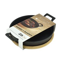 FUENTE REDONDA D20CM HIERRO C/BASE BAMBOO