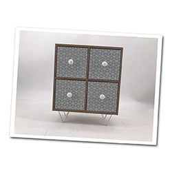 CAJONERA PEQ 4 CAJONES MADERA 21.5x12x27CM GRIS