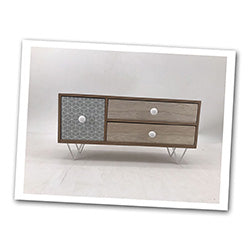 CAJONERA PEQUEÑA 3 CAJONES MADERA 33x12x16CM GRIS