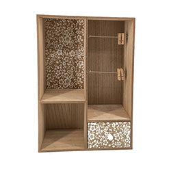ORGANIZADOR 3 DIVISIONES 1 CAJ MADERA FLORES. 30x10x39.5CM