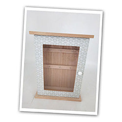 CAJA PORTA LLAVES MADERA  GRIS. 21x7.5x28CM