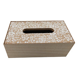 SERVILLETERO MADERA 23x13.7x7.8CM FLORES