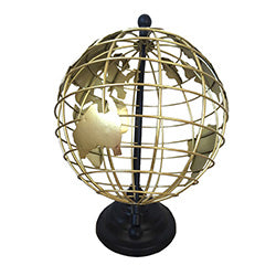 GLOBO TERRAQUEO DECORATIVO D20.5xH32CM NGO/DORADO