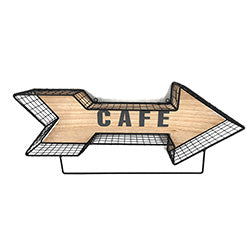 ESTANTE DECORATIVO METAL/MADERA NEGRO. 61.5x11x26CM