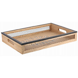 BANDEJA MADERA NATURAL 35x25x5.5CM