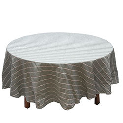 MANTEL REDONDO TUSOR RAYAS SIMPLE MUSGO D1.8M